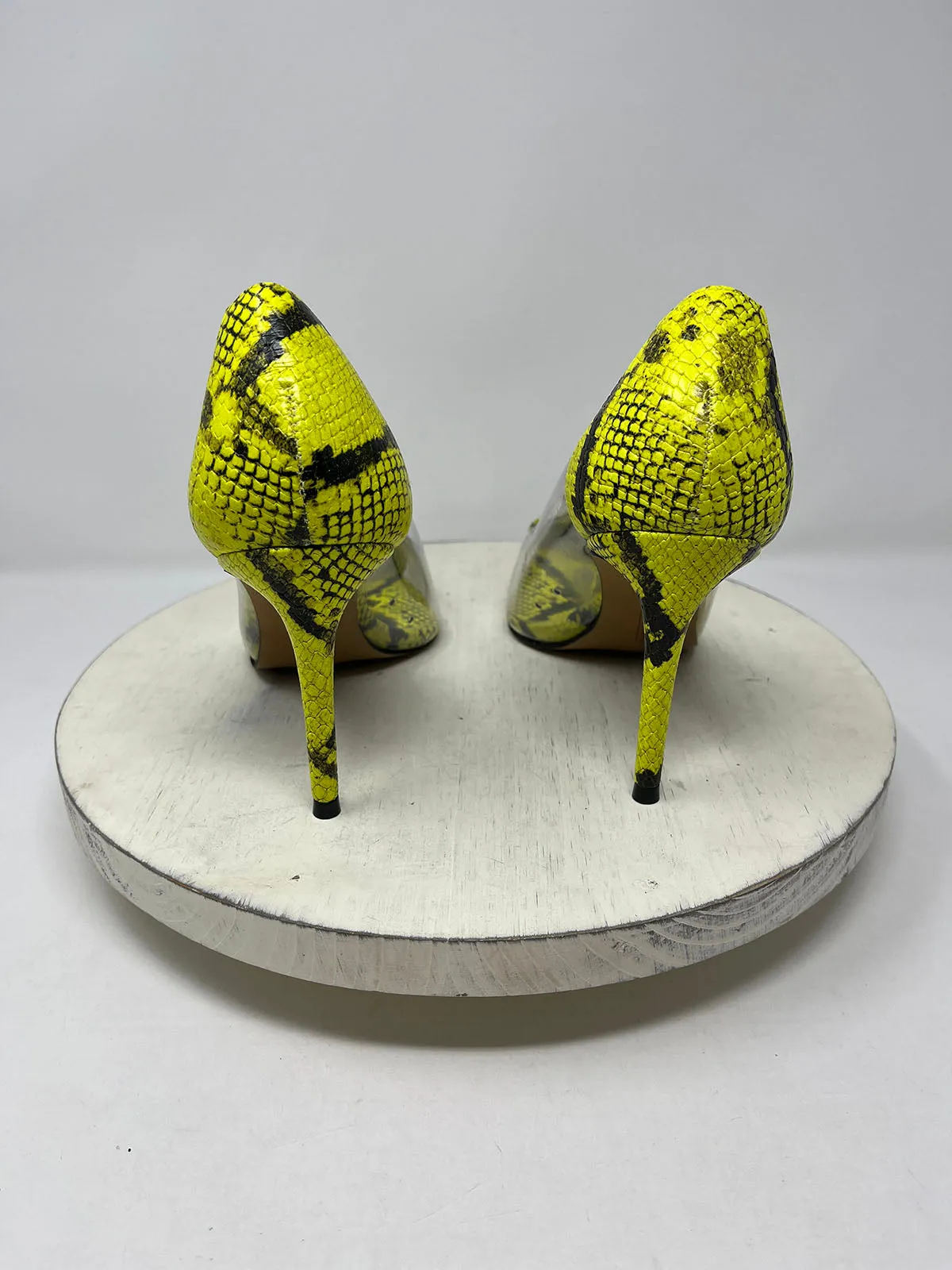 Vince Camuto Size 8 Neon Yellow Python Heels