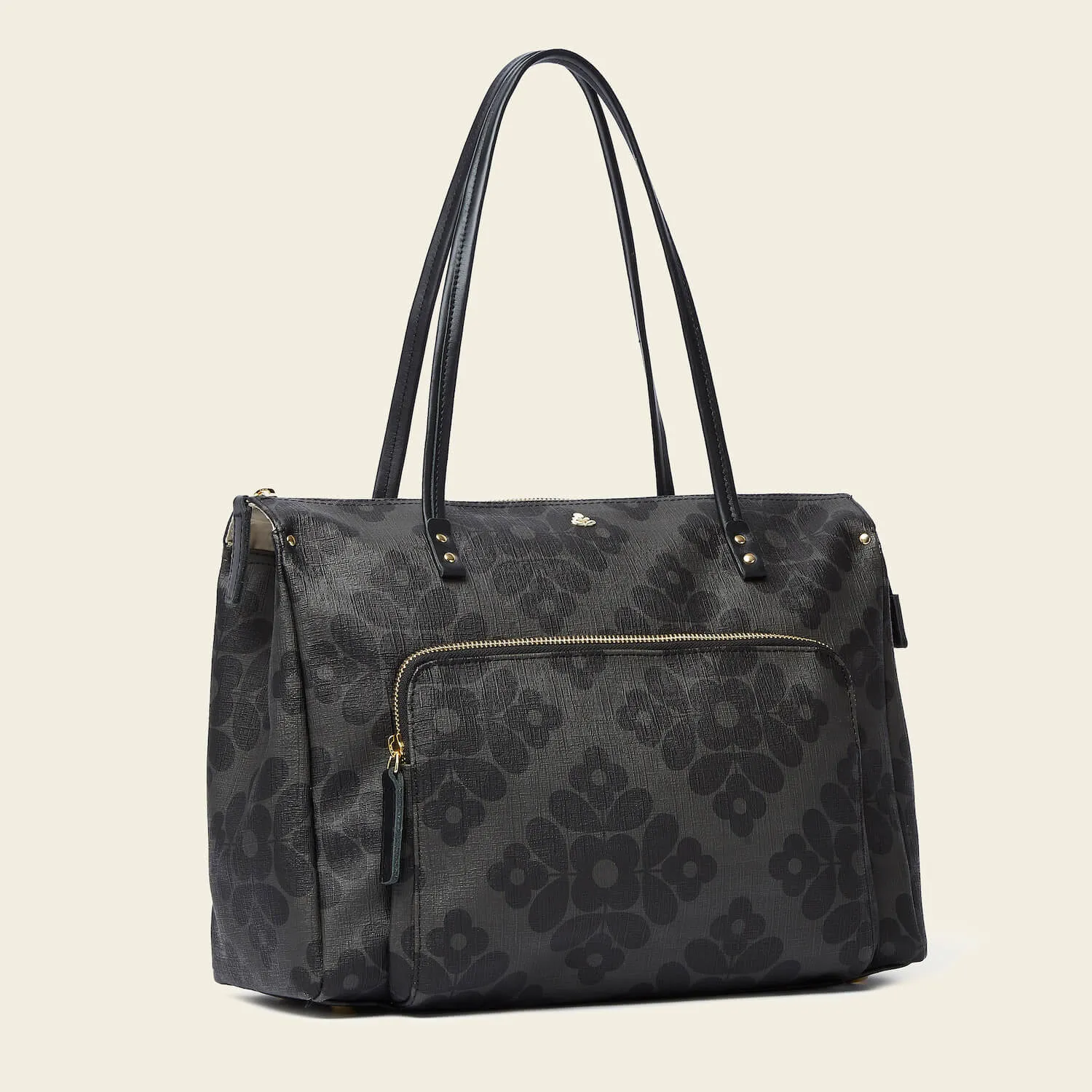 Watson Tote - Flower Tile Charcoal