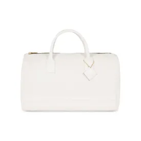 White Apollo 1 Faux Snakeskin Duffle Bag